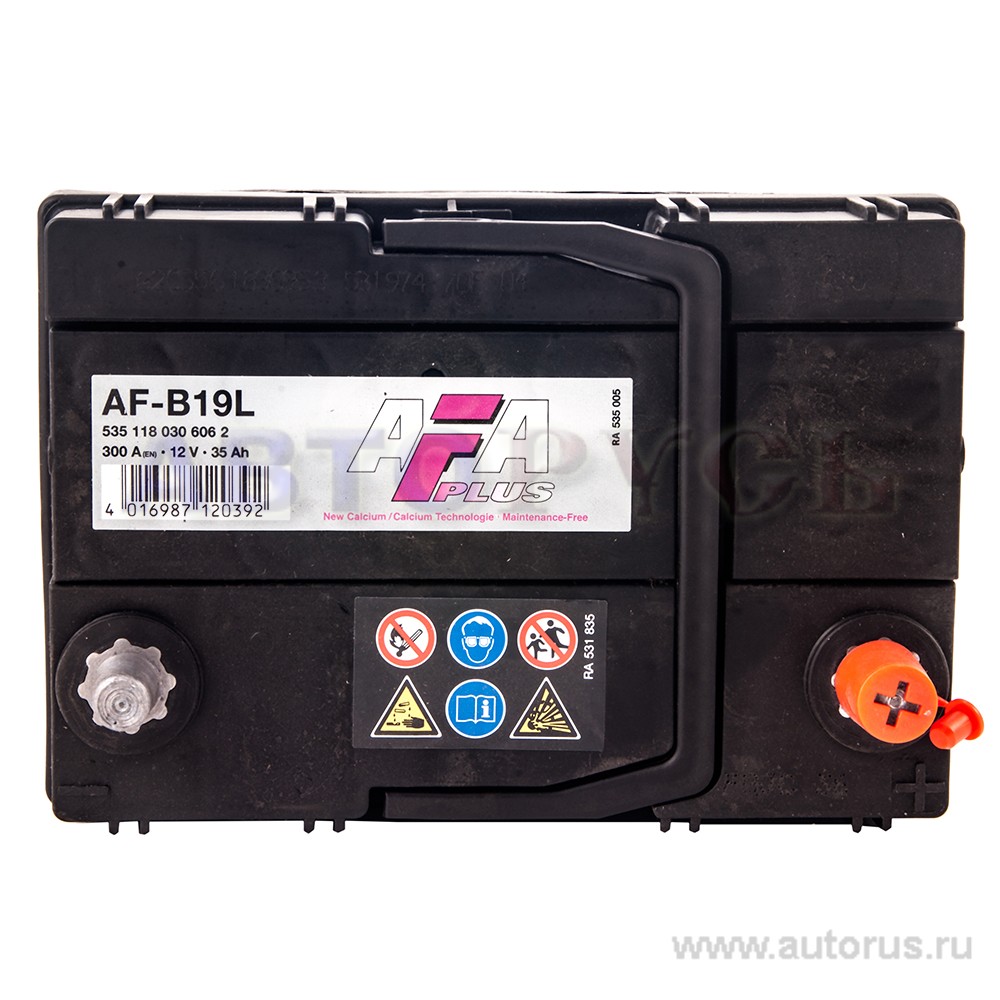Аккумулятор AFA PLUS 35 А/ч 535 118 030 обратная R+ EN 300A 187x127x227 AF-B19L AF-B19L