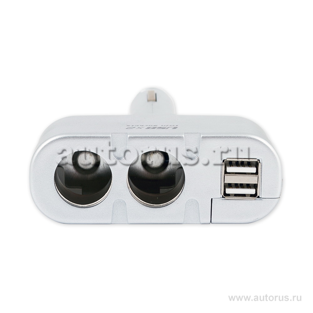Разветвитель прикуривателя на 2 гнезда и 2 USB 5 А. 60 Вт. 12 В/24 В. ARNEZI A0601003