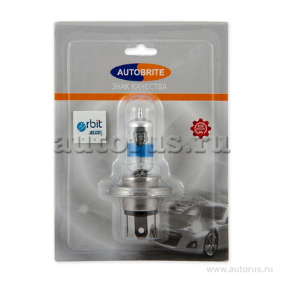 Лампа 12V H4 60/55W P43t AUTOBRITE ORBIT BLUE 1 шт. блистер A40007BO