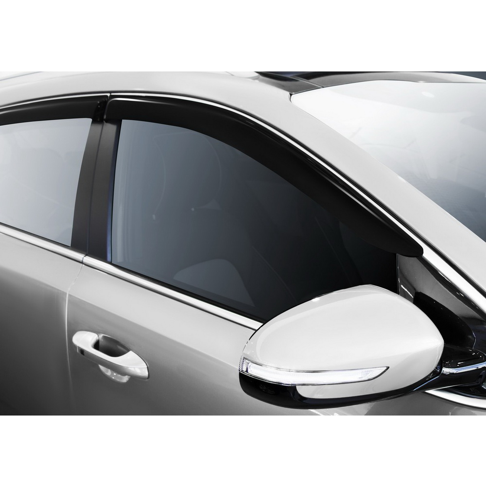 Дефлекторы окон передние и задние боковые окна Kia Sportage IV все 2016-2018 2018-н.в. 4 шт. черный акрил AutoFlex 828005
