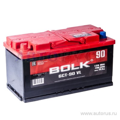 Аккумулятор BOLK Standart 90 А/ч прямая L+ EN 720A 353x175x190 AB 901 AB 901