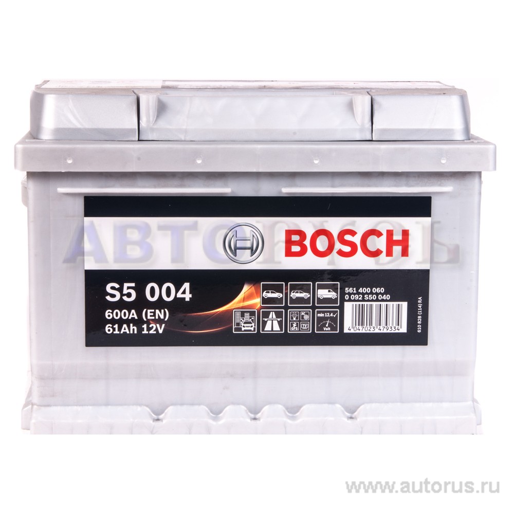Аккумулятор BOSCH Silver Plus 61 А/ч 561 400 060 обратная R+ EN 600A 242x175x175 S5 004 0 092 S50 040
