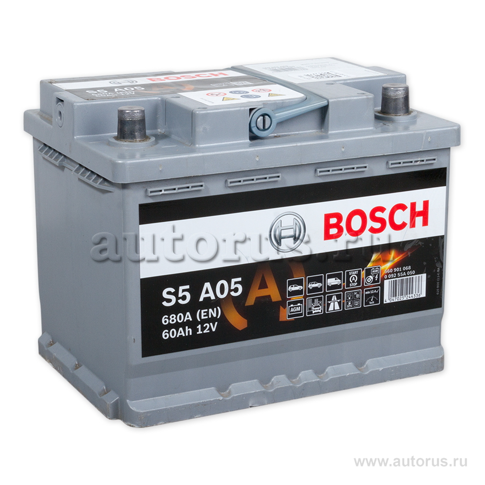 Аккумулятор BOSCH Start-stop 60 А/ч 560 901 068 обратная R+ EN 680A 242x175x190 S5 A05 0 092 S5A 050