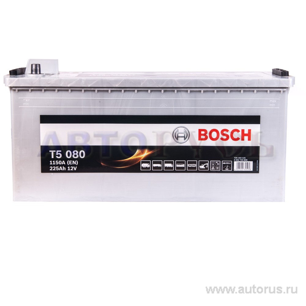 Аккумулятор BOSCH Silver 225 А/ч 725 103 115 L+ EN 1 150A 518x276x242 T5 080 0 092 T50 800