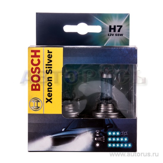 Лампа 12V H7 55W BOSCH Xenon Silver 2 шт. DUOBOX 1 987 301 087