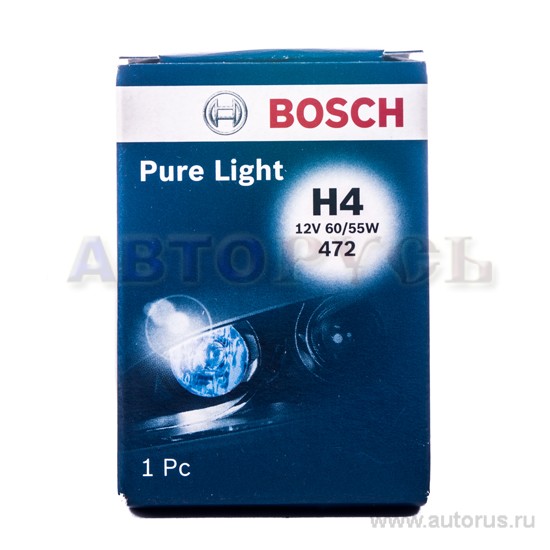 Лампа 12V H4 60/55W BOSCH Standart 1 шт. картон 1 987 302 041