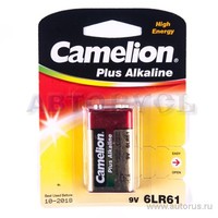 Батарейка алкалиновая тип 6LR61 9В 1шт Camelion Plus Alkaline 6LF22-BP1