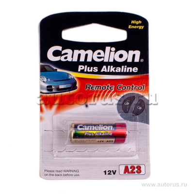 Батарейка алкалиновая для сигнализации тип A23 12В 1шт Camelion Plus Alkaline LR23A-BP1