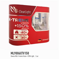 Лампа галоген ClearLight HВ4 X-treme Vision +150% ,2 шт, DUOBOX ClearLight ML9006XTV150