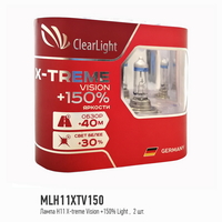 Лампа галоген ClearLight H11 X-treme Vision +150% ,2 шт, DUOBOX ClearLight MLH11XTV150
