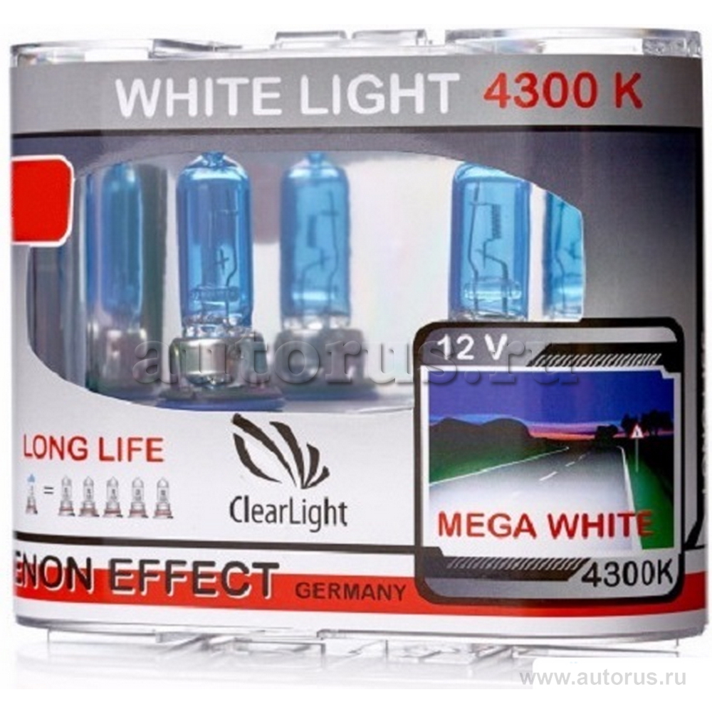 Лампа 12V H4 60/55W ClearLight WhiteLight 2 шт. DUOBOX MLH4WL