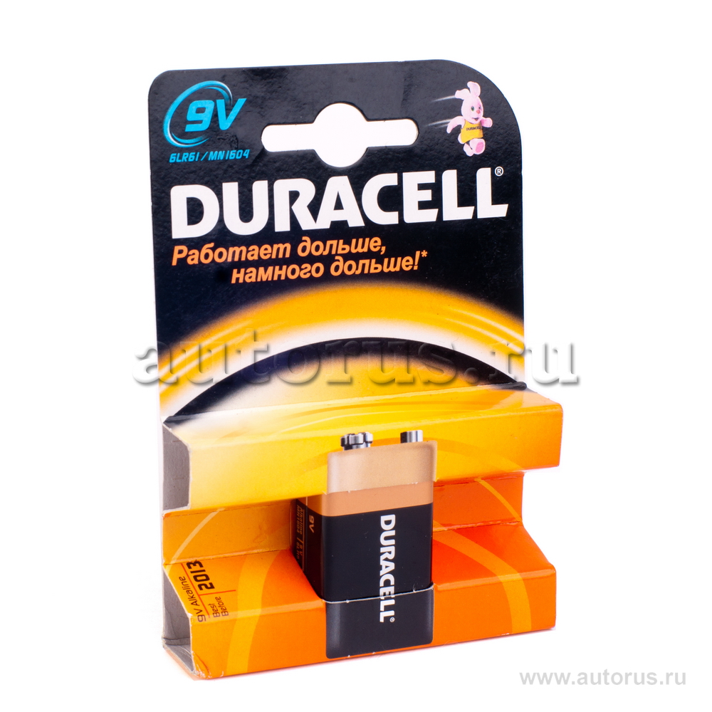 Батарейка алкалиновая тип 6LR61 9В 1шт Duracell 6LF22 MN1604 BL-1 New