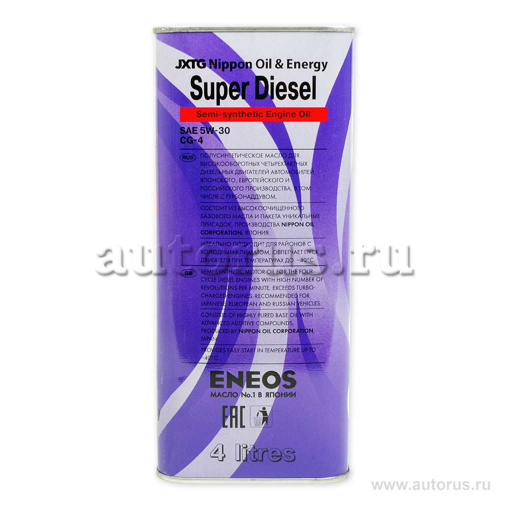 Масло моторное ENEOS Super Diesel CG-4 5W30 полусинтетическое 4 л OIL1333
