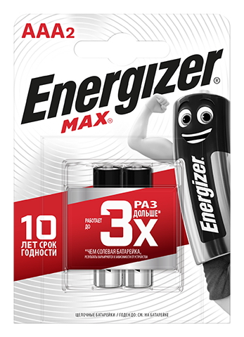 Батарейки ENR MAX E92/AAA BP 2 RU (Блистер 2 шт)