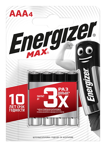 Батарейки ENR MAX E92/AAA BP 4 RU (Блистер 4 шт)