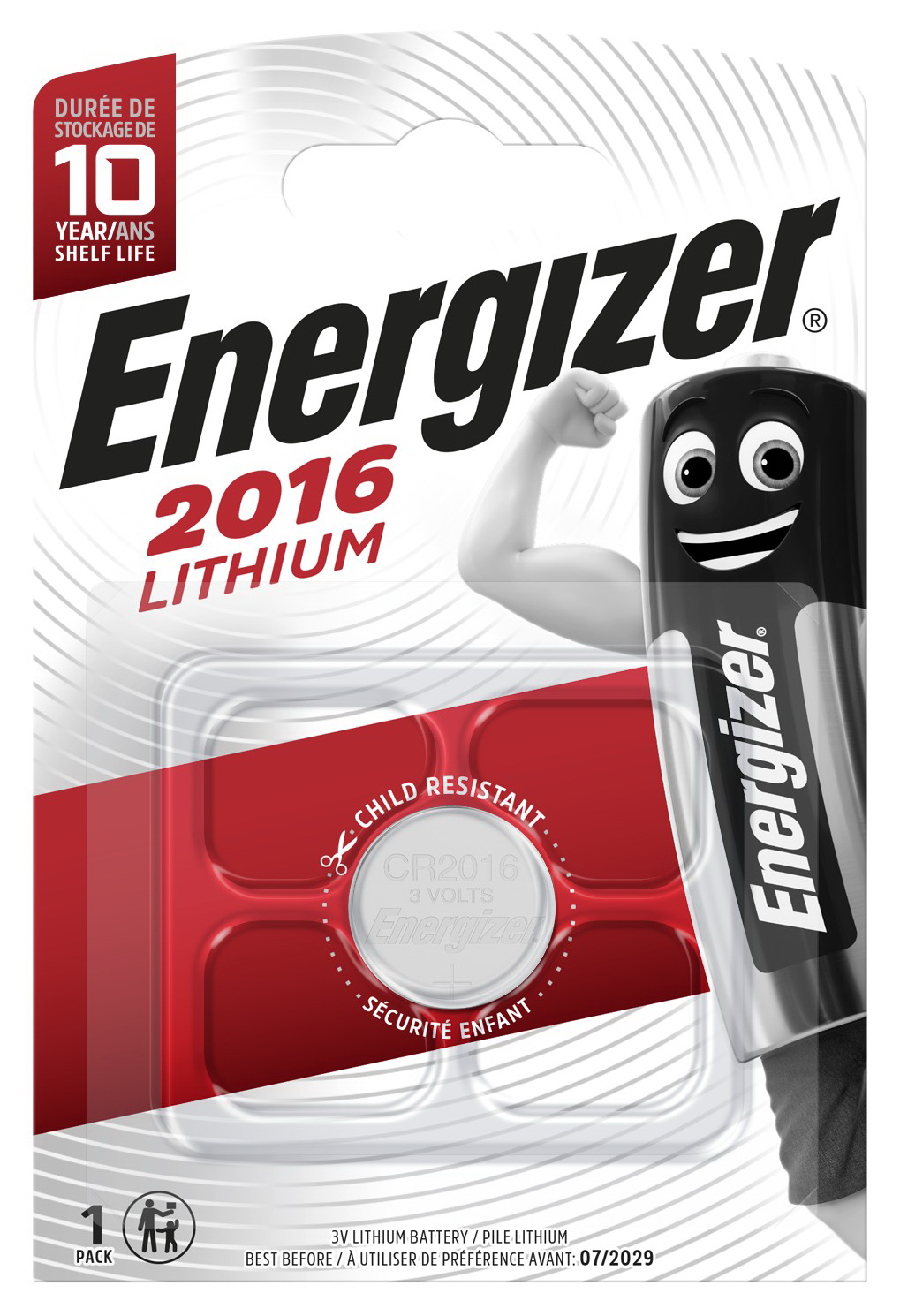 Батарейка ENR Lithium CR 2016 FSB1 (Блистер 1 шт)