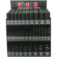 Торговый стенд 3x этажный с набором 1/2 ударных головок, 275пр. FORCE 50121E-275