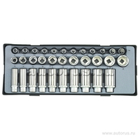 Набор 6гр. головок и головок Е-профиль 33пр. в ложементе FORCE T3331