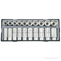 Набор головок 20-32мм 6-гранных 1/2DR длинных и коротких ложемент 20пр FORCE T4203