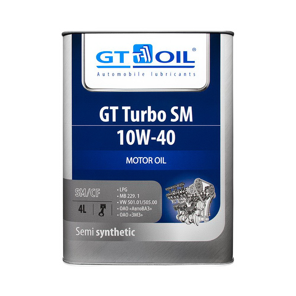 Масло моторное GT OIL GT Turbo SM 10W40 полусинтетическое 4 л 8809059407028