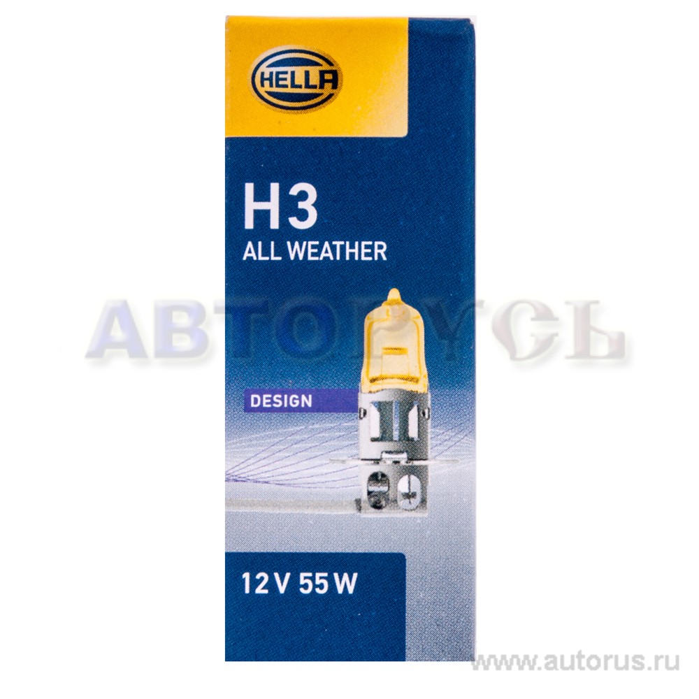 Лампа 12V H3 55W +30% HELLA 1 шт. картон 8GH002090-481