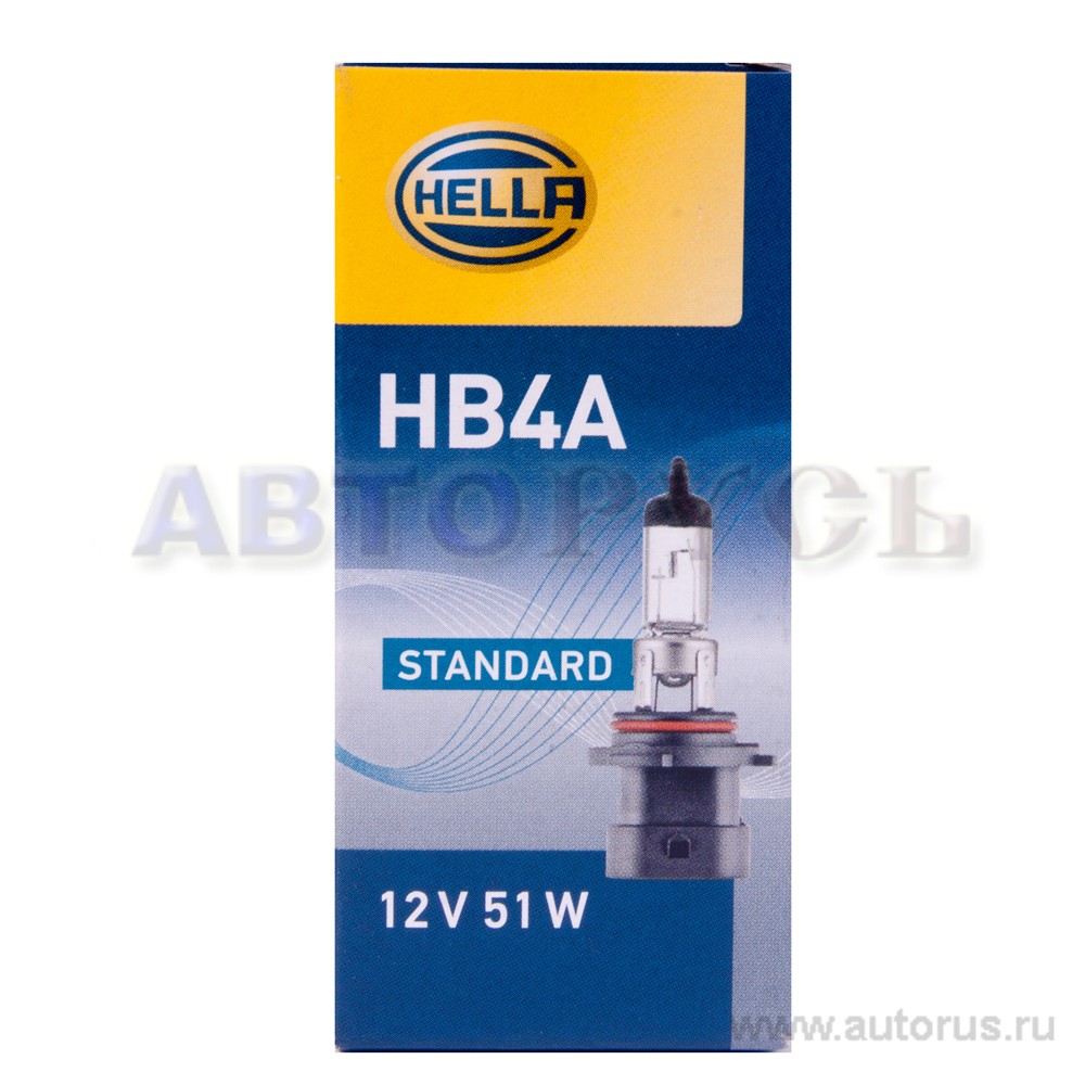 Лампа 12V HB4A 51W HELLA Standart 1 шт. картон 8GH005636-201