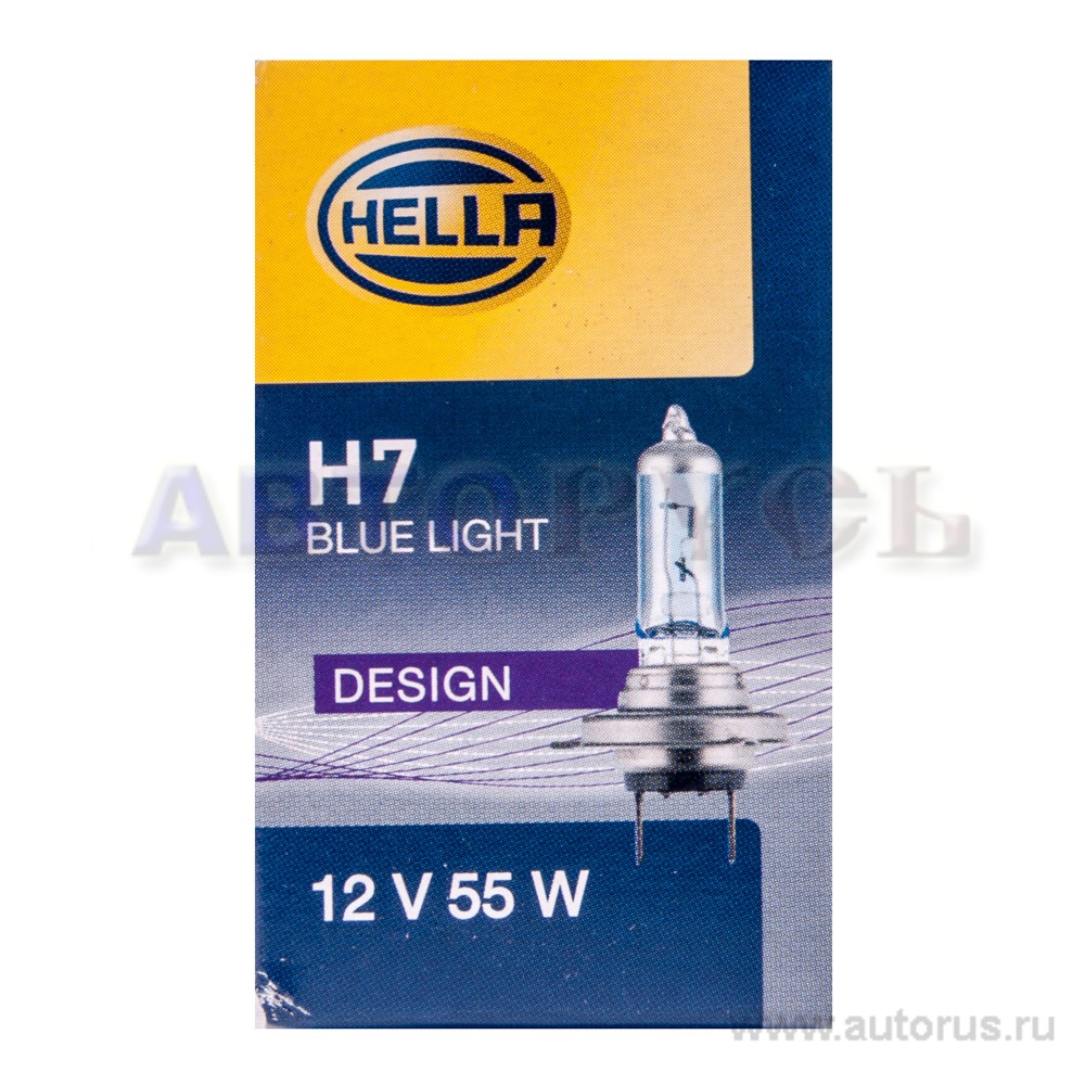 Лампа 12V H7 55W HELLA Blue Light 1 шт. картон 8GH007157-181