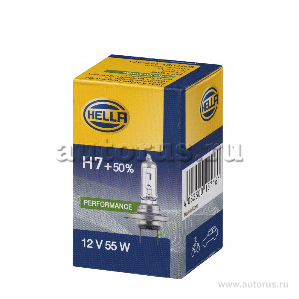 Лампа 12V H7 55W +50% HELLA 1 шт. картон 8GH007157-471