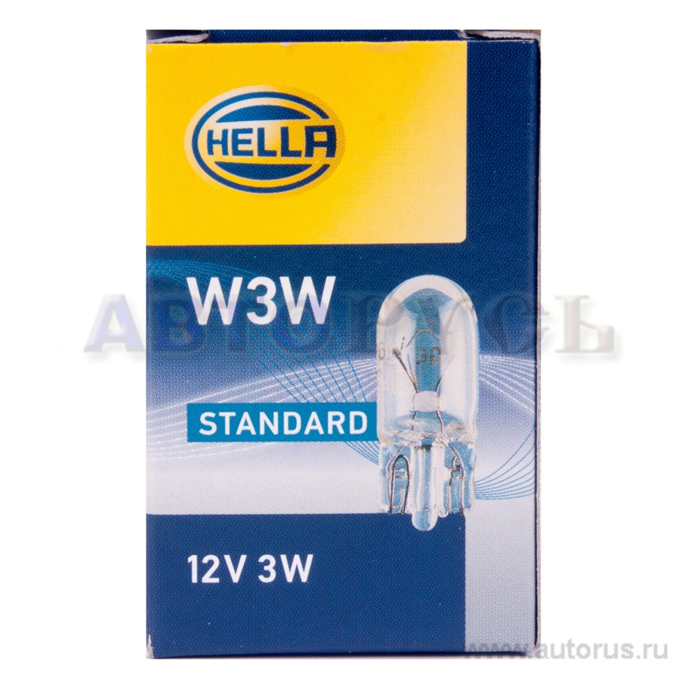 Лампа 12V W3W 3W W2,1x9,5d HELLA 1 шт. картон 8GP003594-141