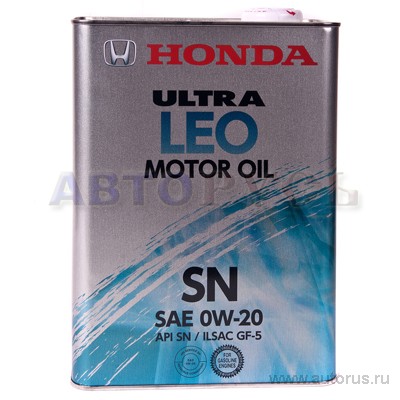 Масло моторное HONDA ULTRA LEO 0W20 синтетическое 4 л 08217-99974