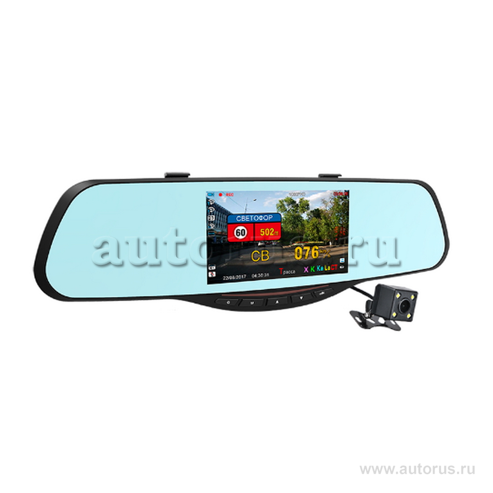 Зеркало 4 в 1 INTEGO VX-685MR HD/VGA (видеорегистратор,антирадар,GPS,камера заднего вида)