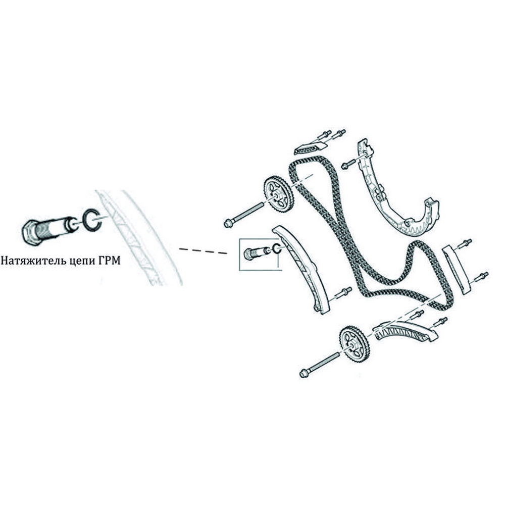 Натяжитель цепи ГРМ PORSCHE Cayenne, 4.5/4.8 AUDI Q7 пневматический JTC-4032