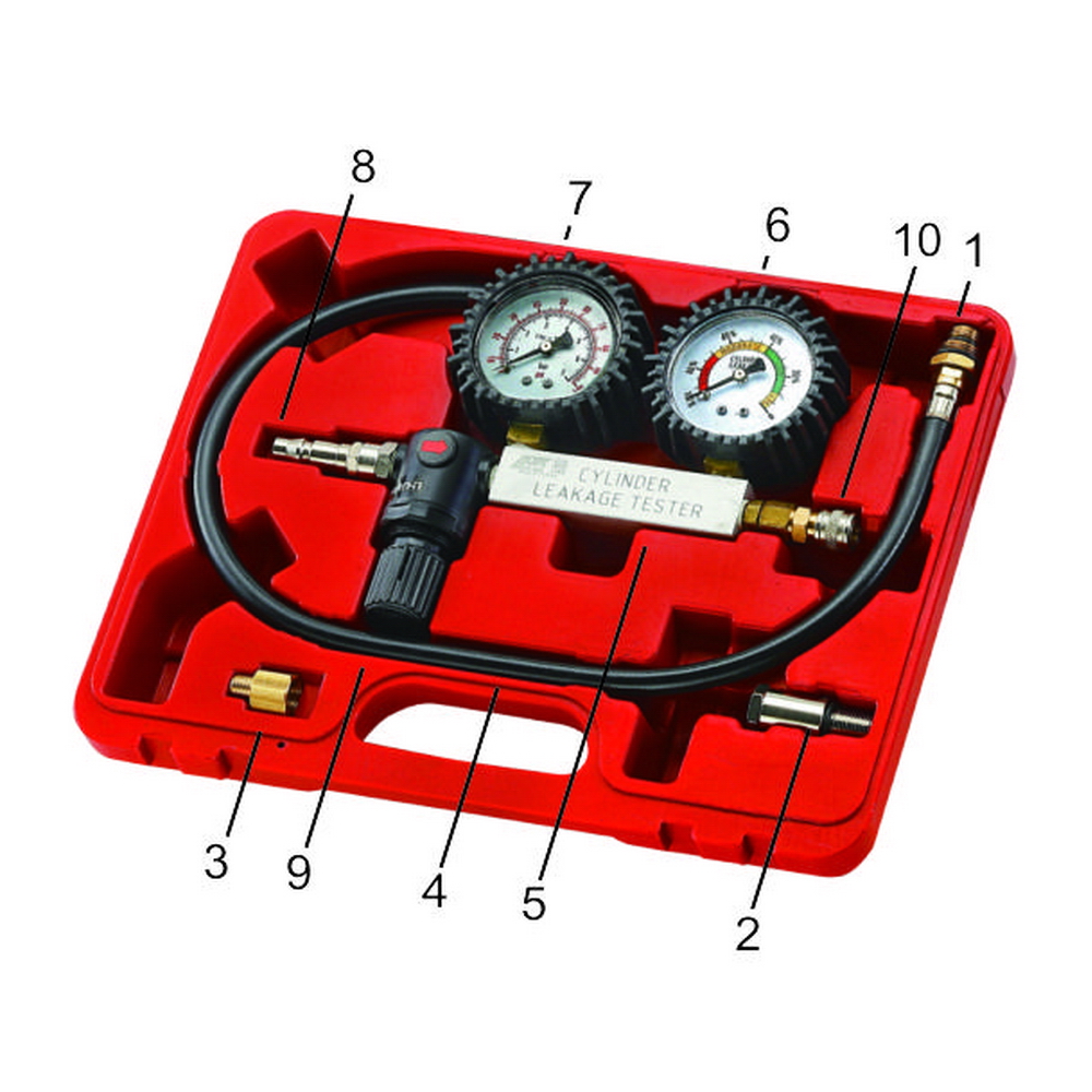 Набор инструментов для выявления утечек в цилиндрах, диапазон 0-100PSI в кейсе JTC-4208