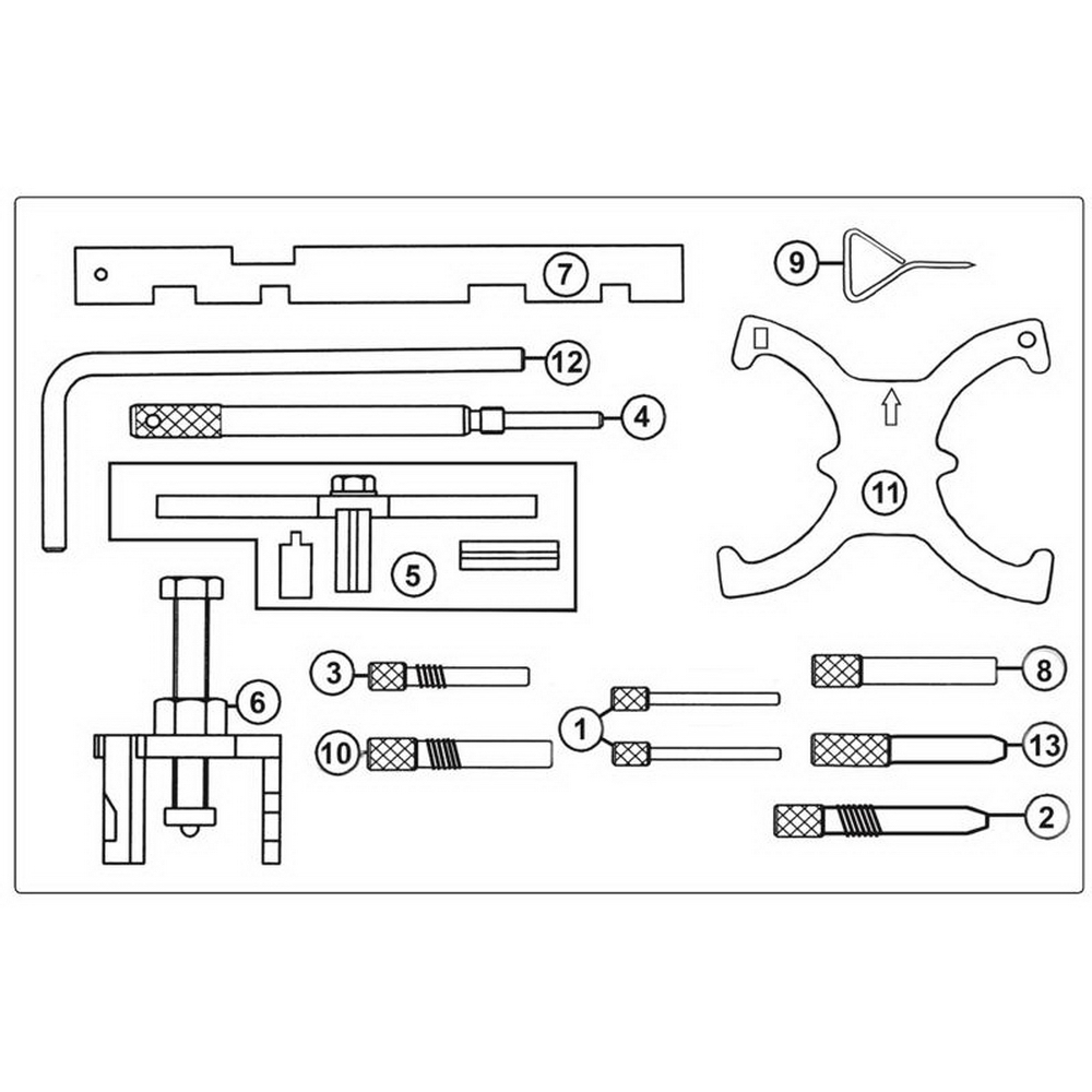 Набор фиксаторов распредвала и коленвала, FORD,MAZDA в кейсе JTC-4234