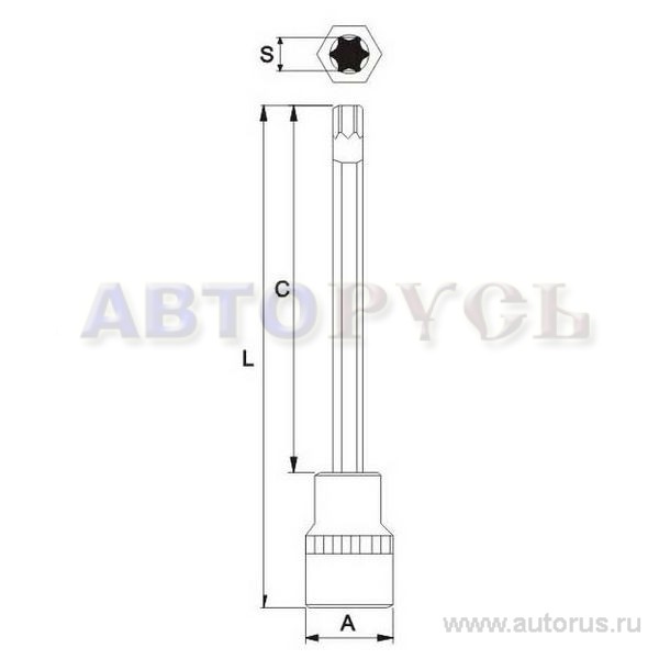 Бита-головка 1/2 TORX T45 L 200мм JTC-45545200