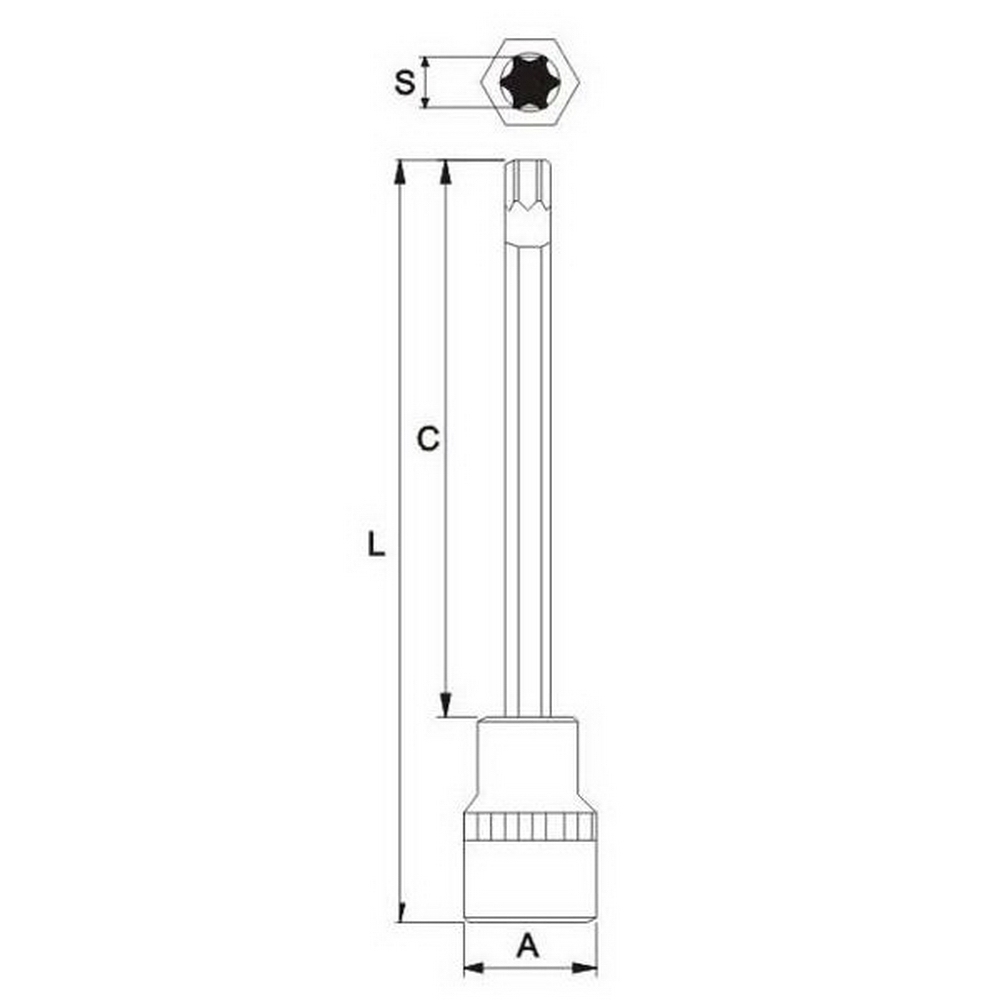 Бита-головка 1/2 TORX T45 L 200мм JTC-45545200