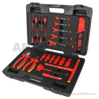 Набор инструментов для электроустановок 3/8 10-24мм с изоляцией 1000V 22 предмета, кейс JTC-I008