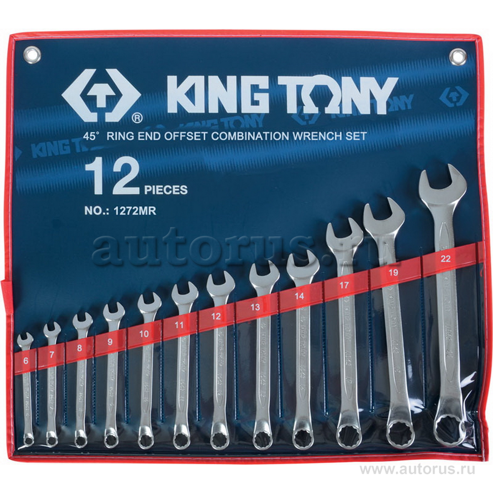 Набор комбинированных ключей, 6-22 мм, 12 предметов KING TONY 1272MR
