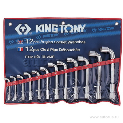 Набор торцевых L-образных ключей, 8-24 мм, 12 предметов KING TONY 1812MR