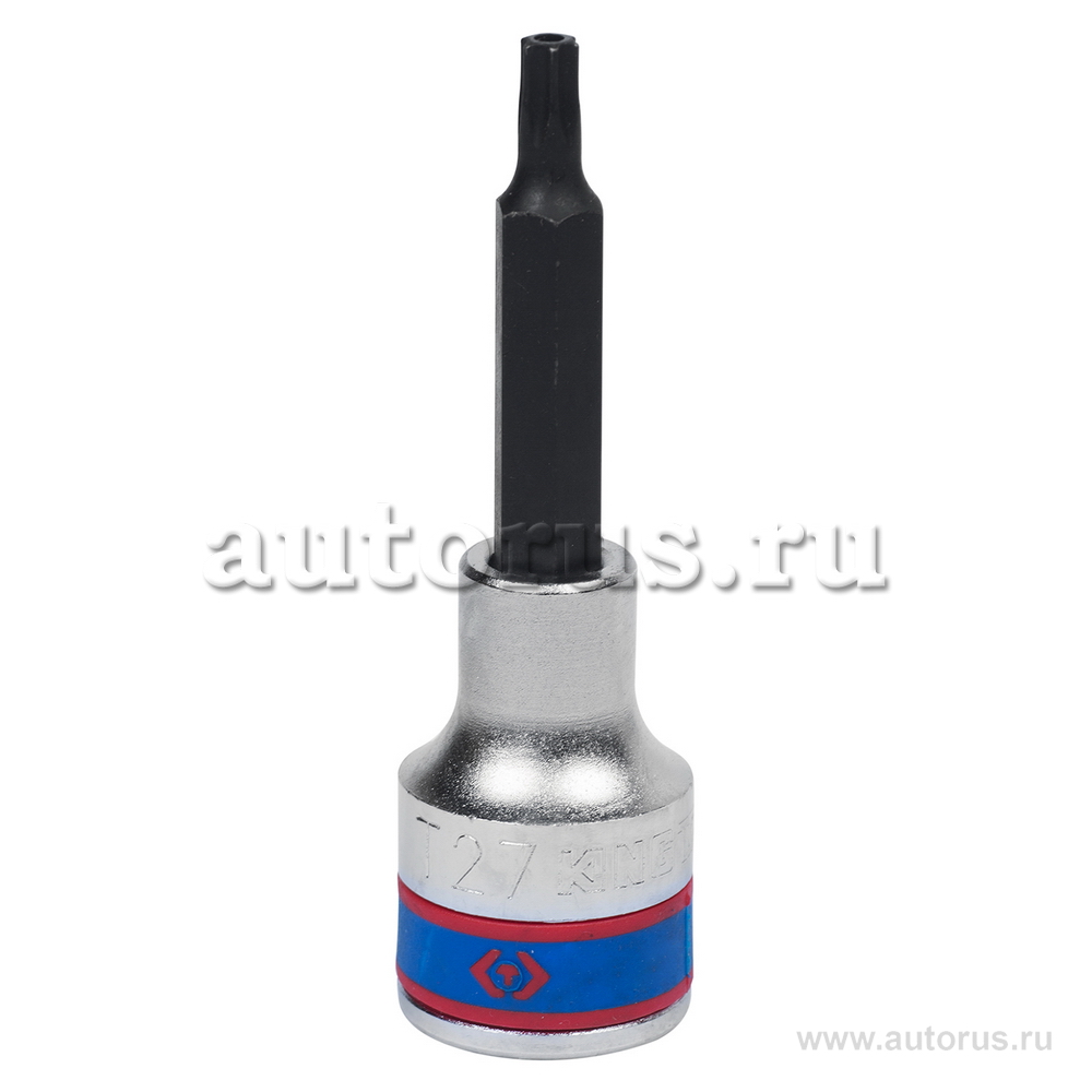 Насадка, бита торцевая 1/2, TORX, T27, L 80 мм, с отверстием