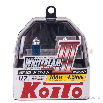 Лампа 12V H7 100/55W KOITO 2 шт. картон P0755W