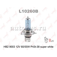 Лампа 12V HB2 60/55W P43t LYNXauto SUPER WHITE 1 шт. картон L10260B
