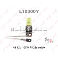 Лампа 12V H3 100W PK22s LYNXauto Yellow 1 шт. картон L10300Y