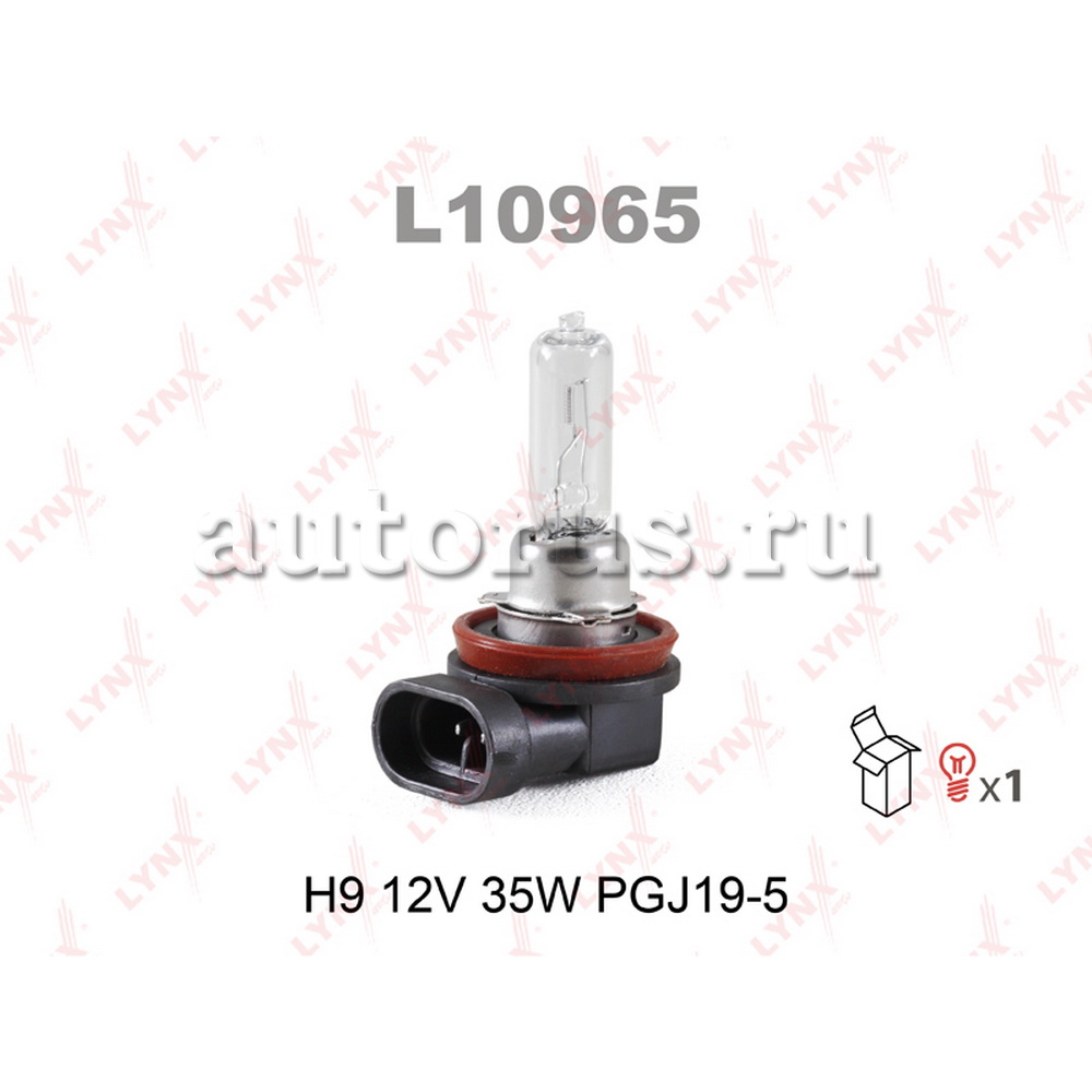 Лампа 12V H9 65W PGJ19-5 LYNXauto 1 шт. картон L10965
