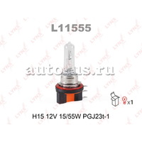 Лампа 12V H15 15/55W PGJ23t-1 LYNXauto 1 шт. картон L11555