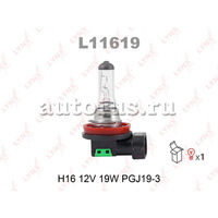 Лампа 12V H16 19W PGJ19-3 LYNXauto 1 шт. картон L11619