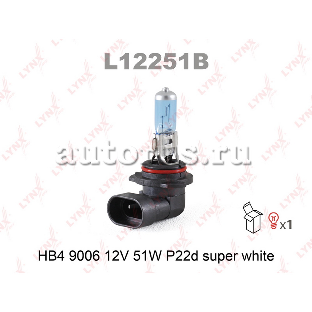 Лампа  HB4 9006 12V 51W P22D SUPER WHITE