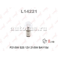 Лампа 12V P21/5W 21/5W LYNXauto 1 шт. картон L14221