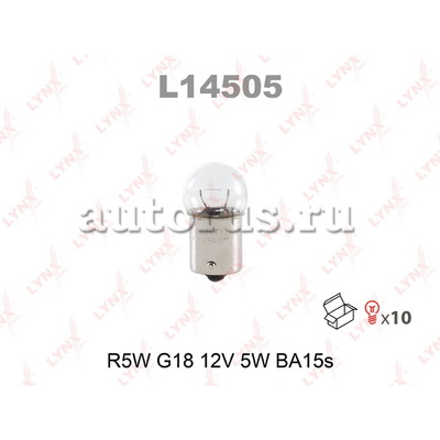 Лампа 12V R5W 5W LYNXauto 1 шт. картон L14505