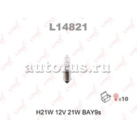 Лампа 12V H21W 21W BAY9s LYNXauto 1 шт. картон L14821